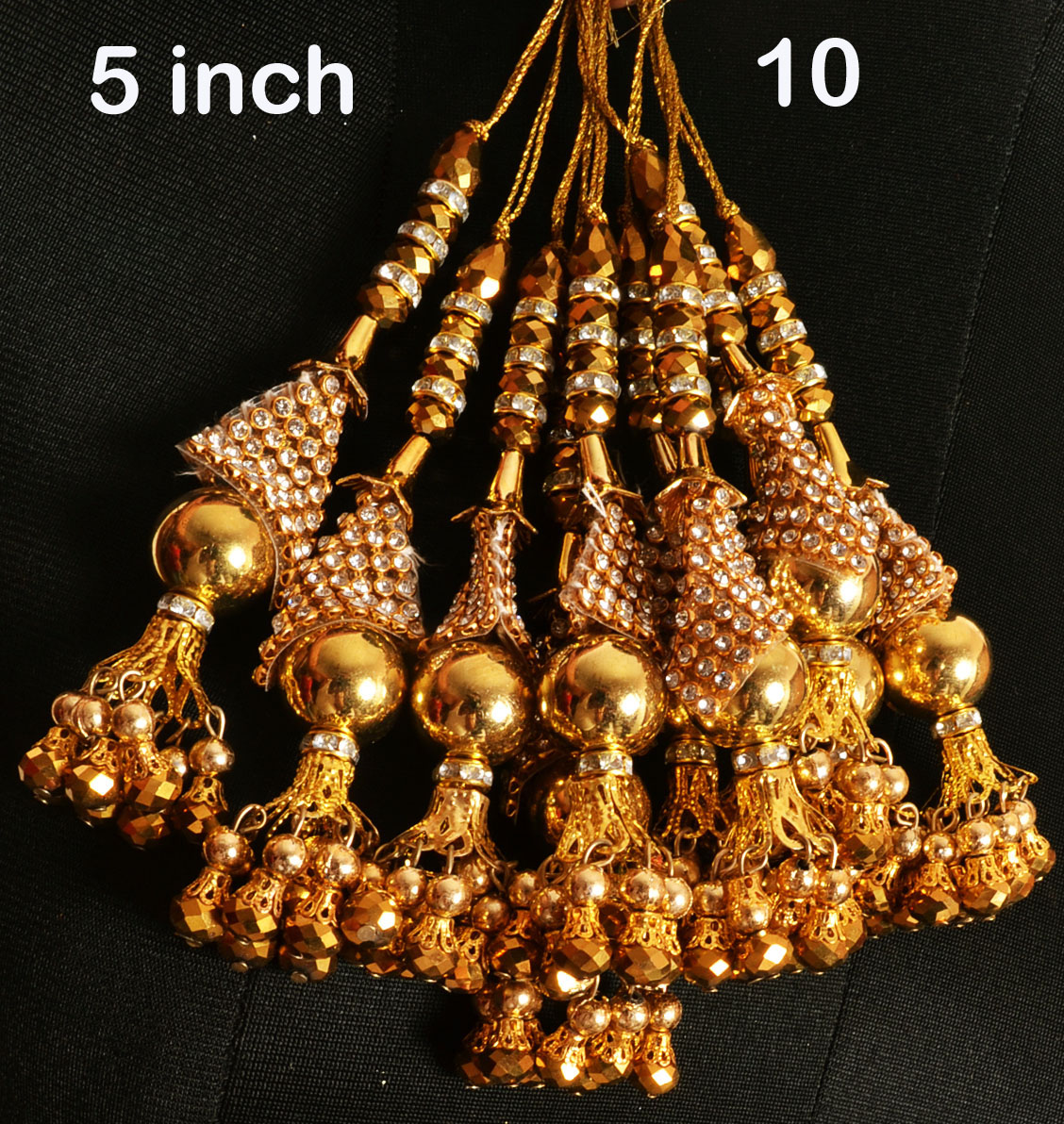 Golden Trims Home Decor Embroidered Tassels Fringe Beaded Trimmings