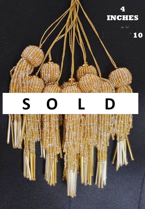 Golden Trims Home Decor Embroidered Tassels Fringe Beaded Trimmings