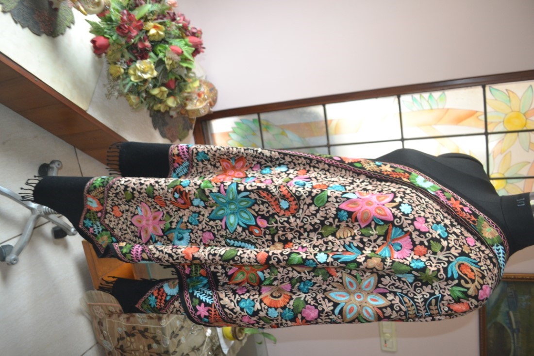 Embroidered sales cashmere shawl